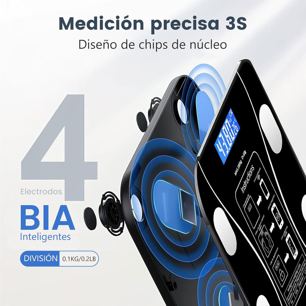 Báscula Digital con Medidor de Grasa Corporal
