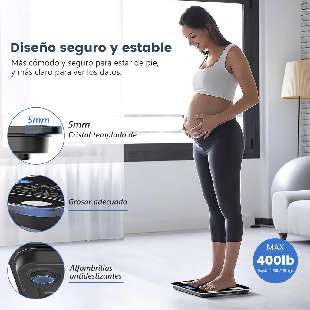 Báscula Digital con Medidor de Grasa Corporal