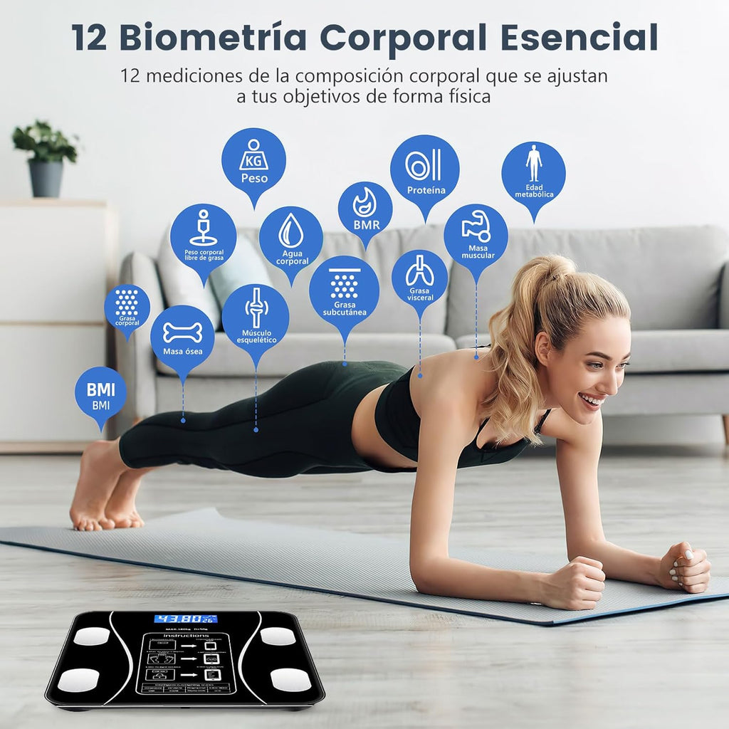 Báscula Digital con Medidor de Grasa Corporal