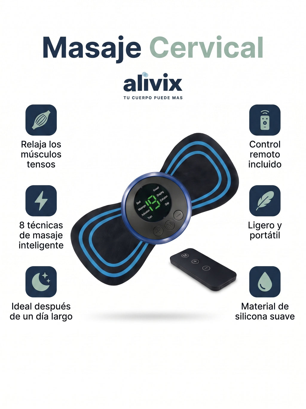Mini Masajeador Cervical Portátil Mariposa EMS