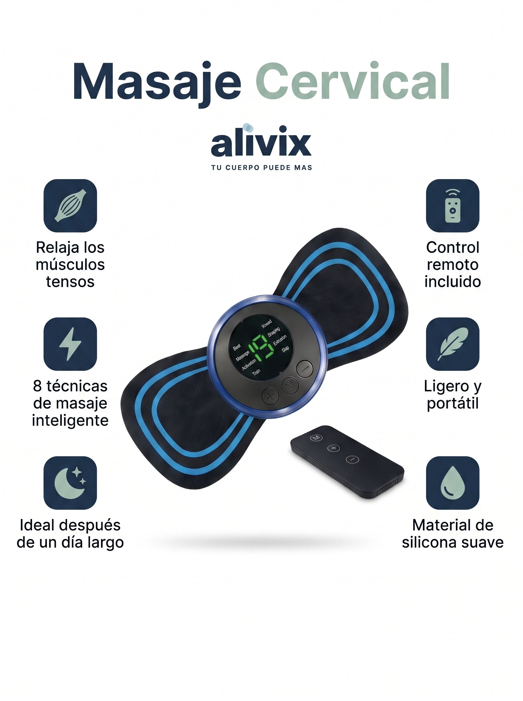 Mini Masajeador Cervical Portátil Mariposa EMS