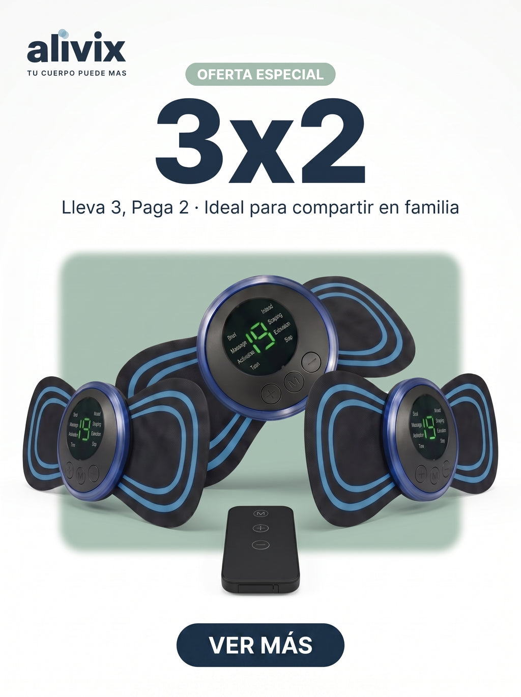 Mini Masajeador Cervical Portátil Mariposa EMS 3x2