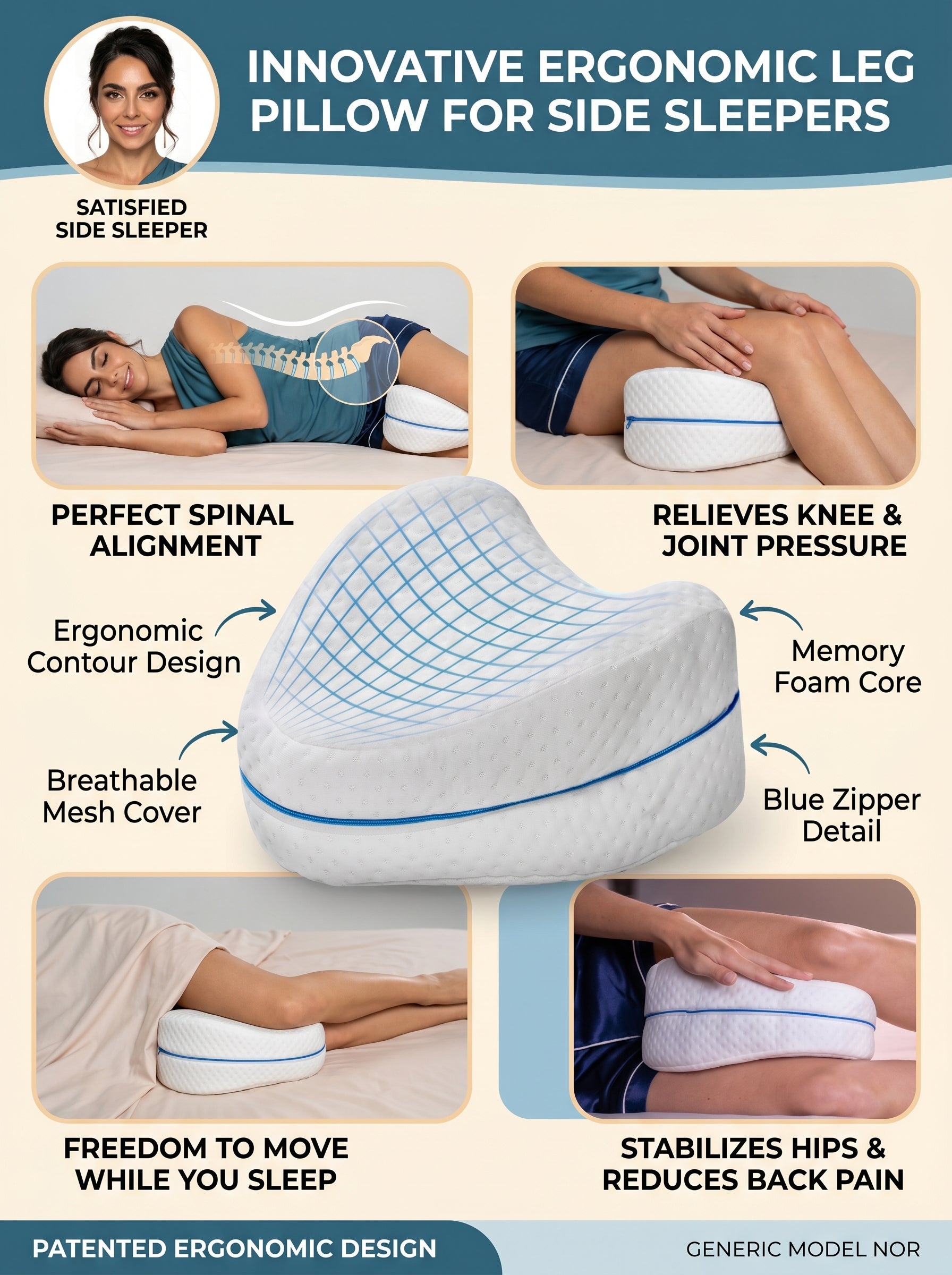 Almohada Ortopedica Pierna y Rodilla