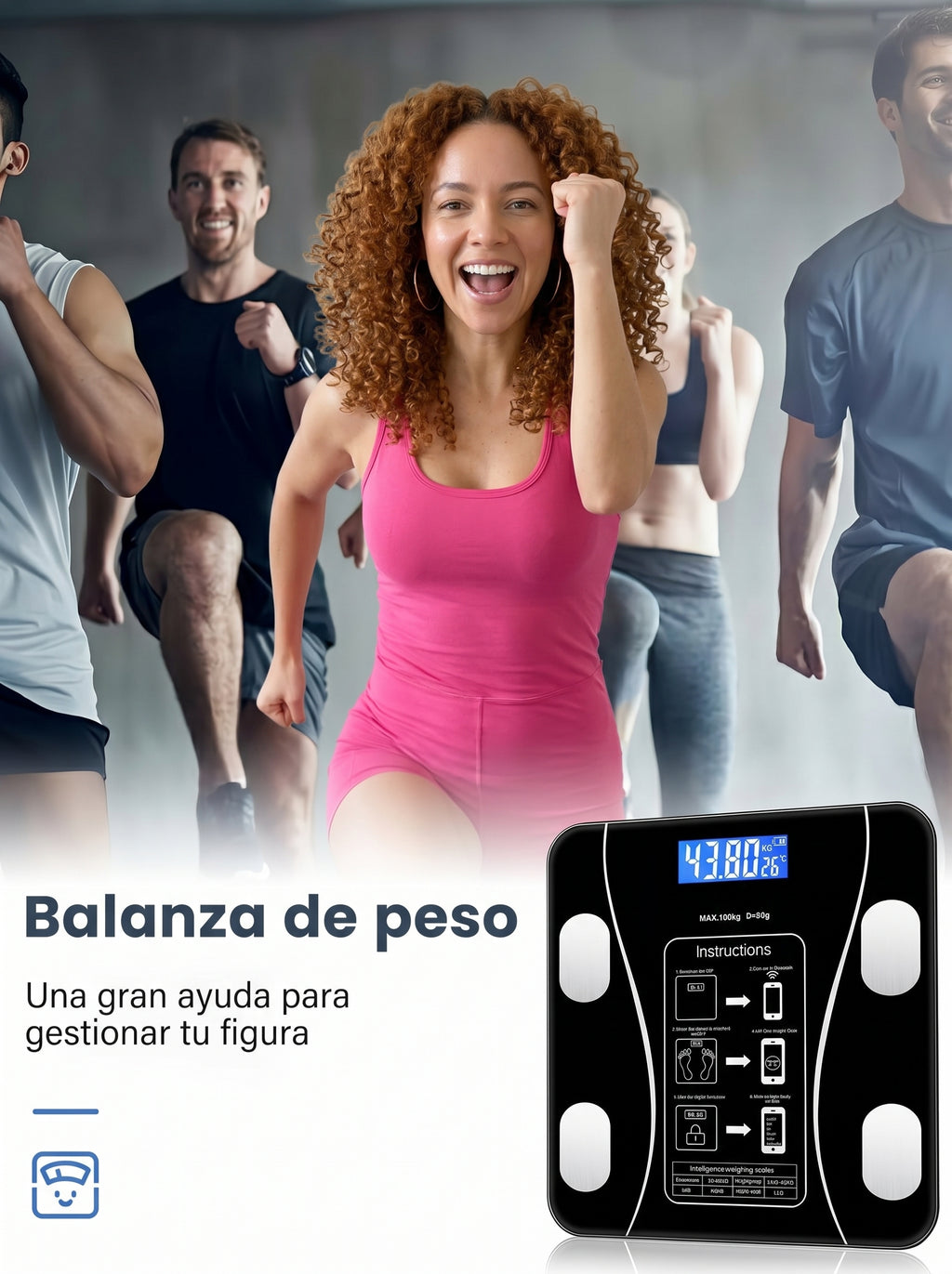 Báscula Digital con Medidor de Grasa Corporal