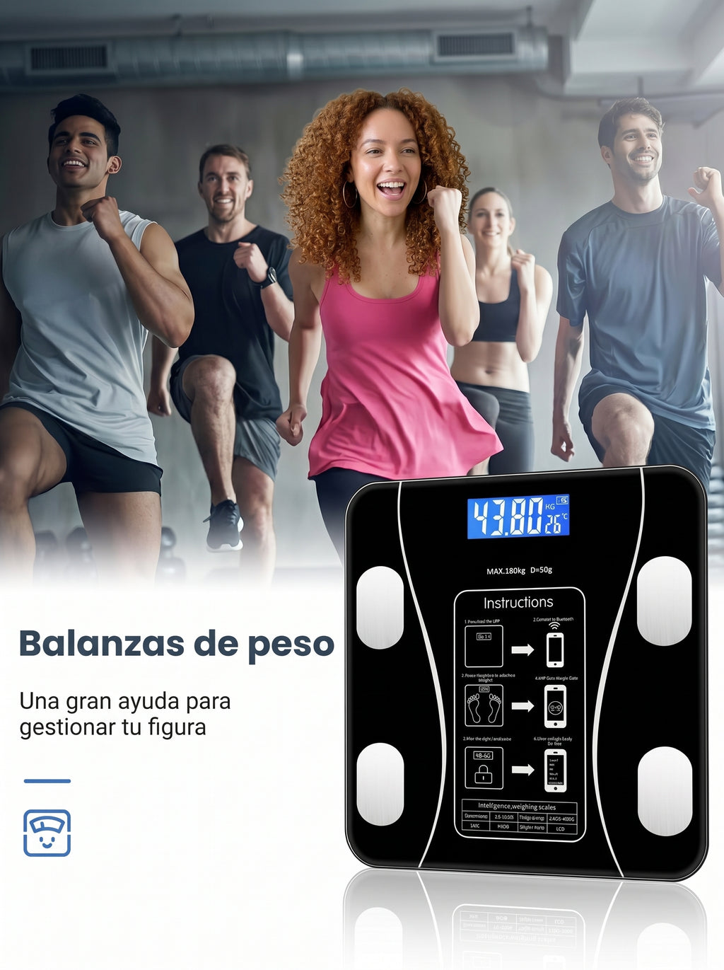 Báscula Digital con Medidor de Grasa Corporal
